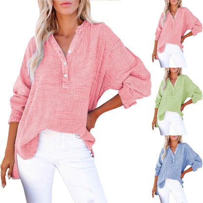 Elegant Button V-Neck Shirt