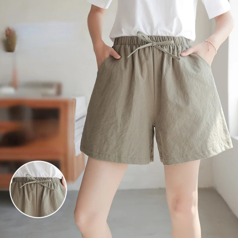 Sporty Linen Shorts for Women