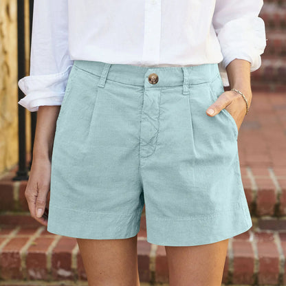 Women's Button High Waist Shorts