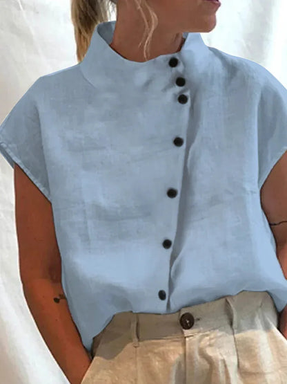 Women's Turtleneck Button Blouse