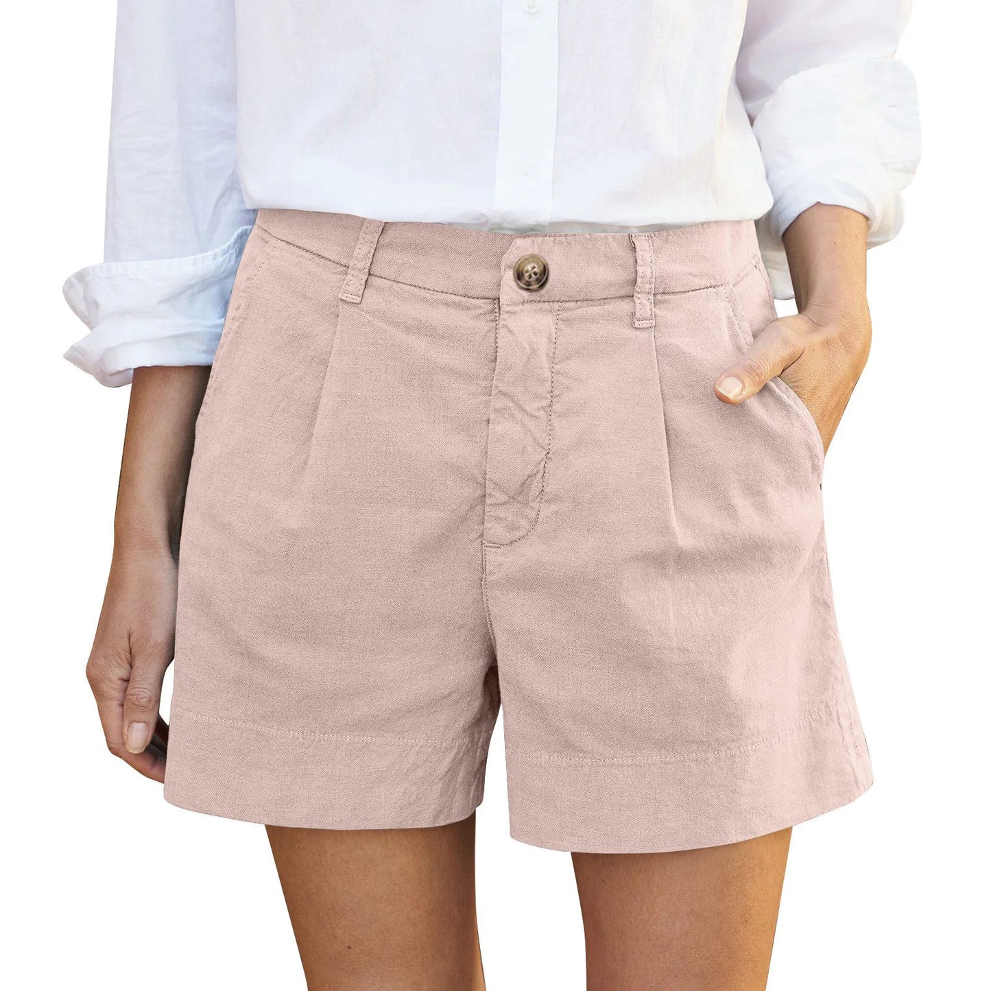 Women's Button High Waist Shorts