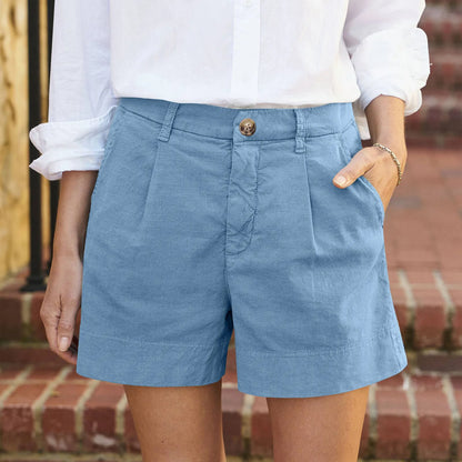 Women's Button High Waist Shorts