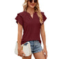 V Neck Summer Hollow Out Shirt
