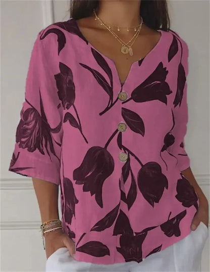 Elegant Flower Print Blouse