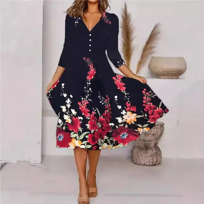 Multi-Color V-Neck Dress
