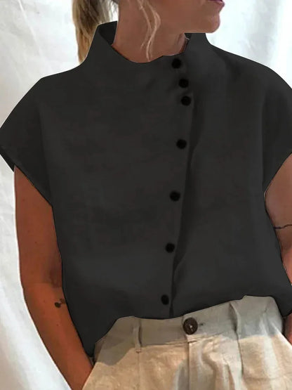 Women's Turtleneck Button Blouse