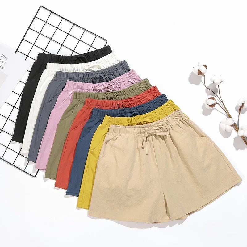 Sporty Linen Shorts for Women