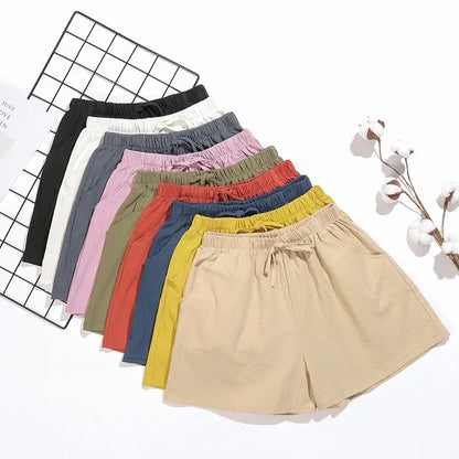Sporty Linen Shorts for Women