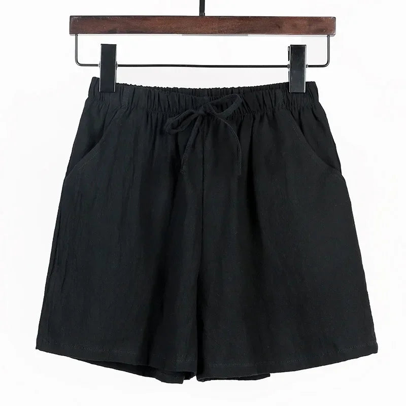 Sporty Linen Shorts for Women