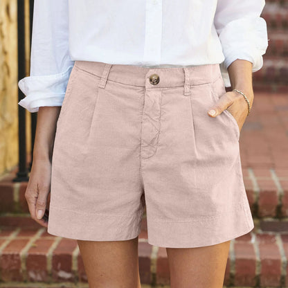 Women's Button High Waist Shorts