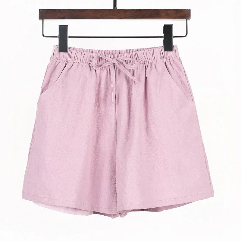 Sporty Linen Shorts for Women