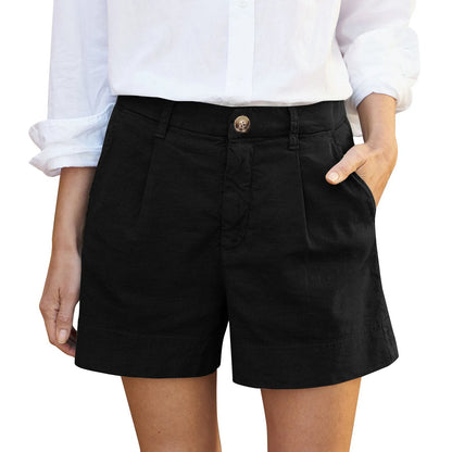 Women's Button High Waist Shorts