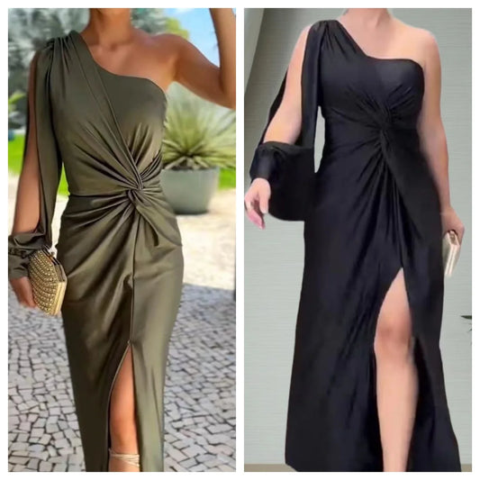 Single Shoulder Maxi Dress