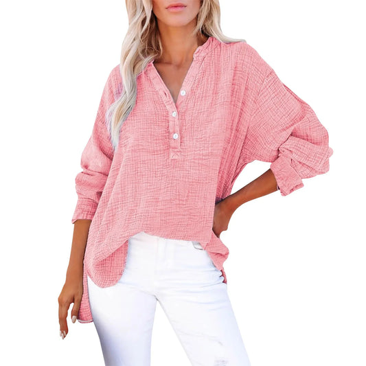 Elegant Button V-Neck Shirt
