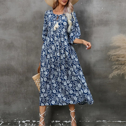 Beachy Bohemian V-neck Dress