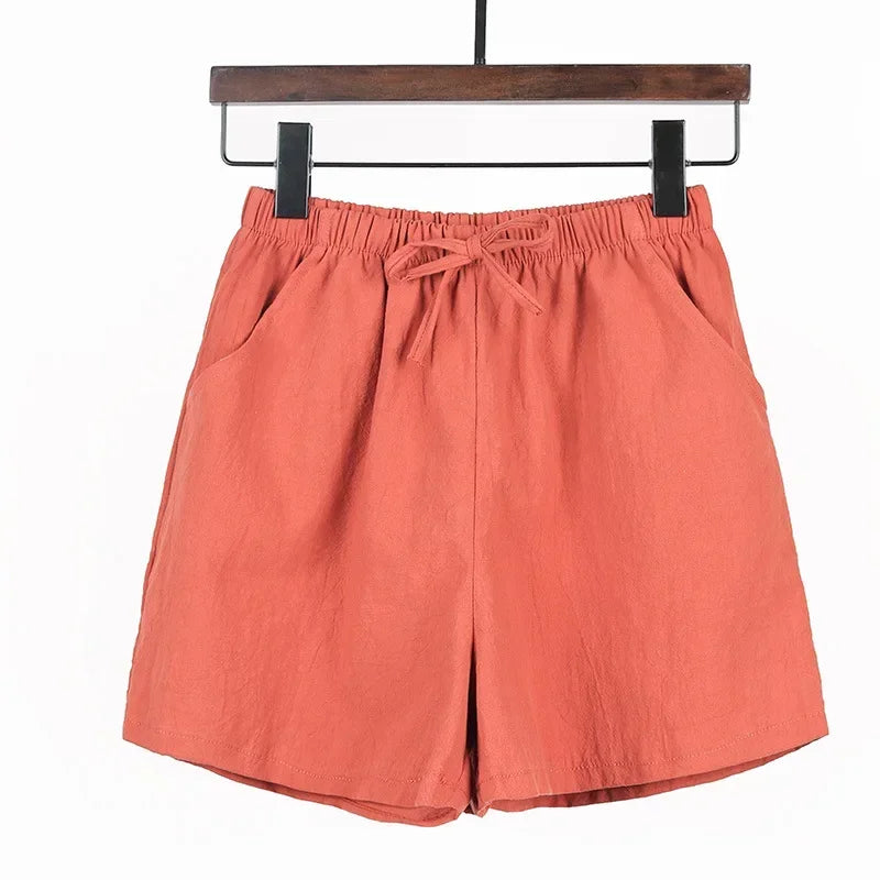 Sporty Linen Shorts for Women