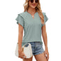 V Neck Summer Hollow Out Shirt
