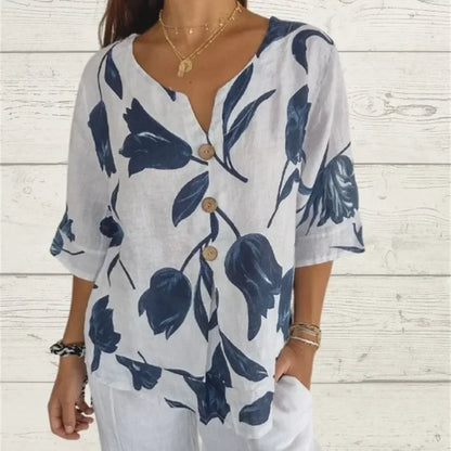 Elegant Flower Print Blouse