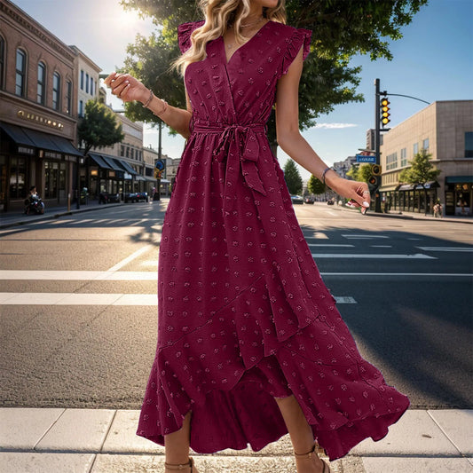 Boho Dot Ruffle Dress