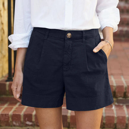 Women's Button High Waist Shorts