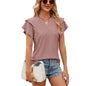 V Neck Summer Hollow Out Shirt