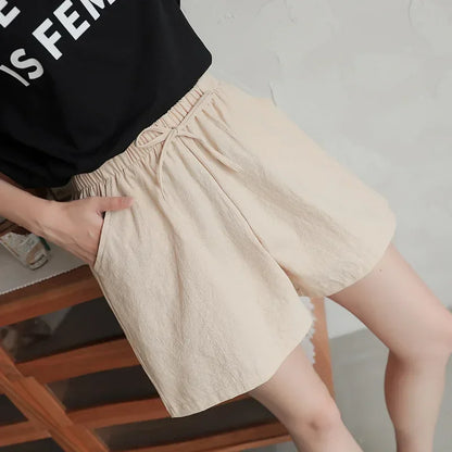Sporty Linen Shorts for Women