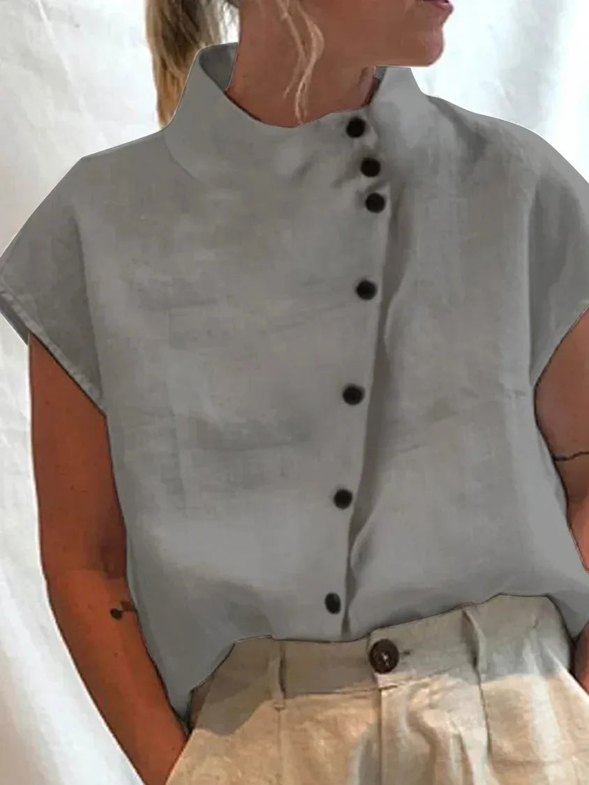 Women's Turtleneck Button Blouse