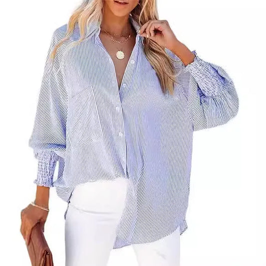 Fashionable Long Striped Shirt