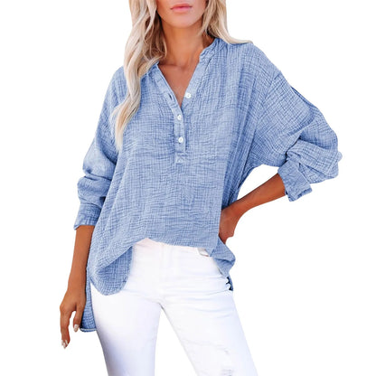 Elegant Button V-Neck Shirt